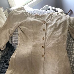 NWT Pacsun Tan Linen Romper size Lg